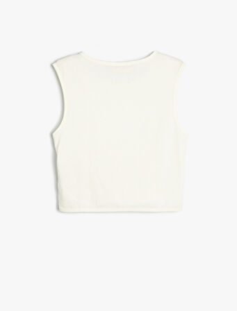 Basic Tişört Kolsuz Yuvarlak Yaka Ribana Detaylı