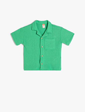 Gömlek Pamuk Karışımlı Kısa Kollu Tek Cep Detaylı