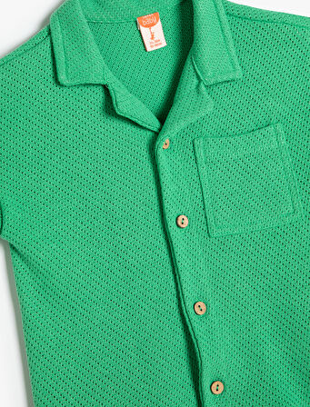 Gömlek Pamuk Karışımlı Kısa Kollu Tek Cep Detaylı