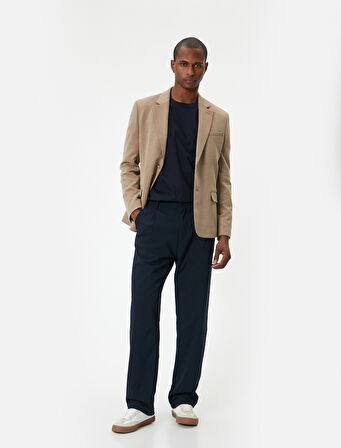 Blazer Ceket Slim Fit Düğmeli Cep Detaylı