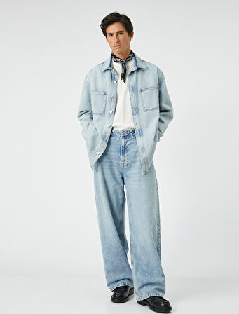 Kot Ceket Cep Detaylı Klasik Yaka Düğmeli