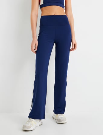 İspanyol Paça Tayt Renk Bloklu Yüksek Bel Slim Fit