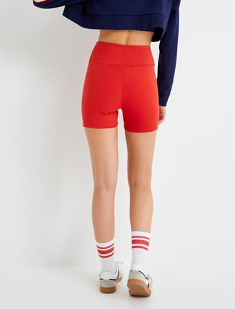 Spor Ekstra Biker Tayt Yüksek Bel Dokuma Slim Fit