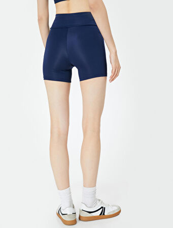 Spor Ekstra Biker Tayt Yüksek Bel Dokuma Slim Fit