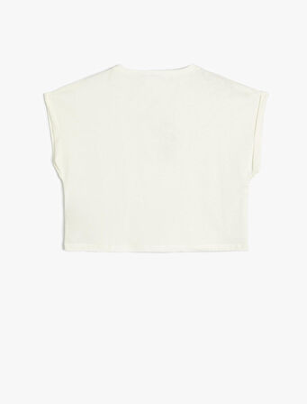 Tişört Kısa Kollu Bisiklet Yaka Köpek Baskılı Pamuklu