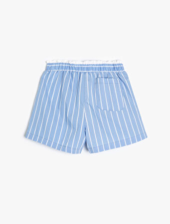 Şort Beli Lastikli Pamuklu  arkası Cep Detaylı