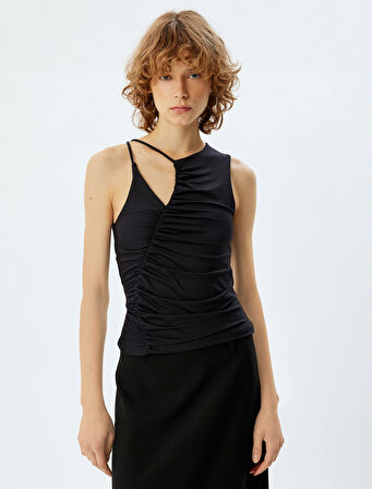 Kolsuz Üst Drapeli Pencere Detaylı Slim Fit