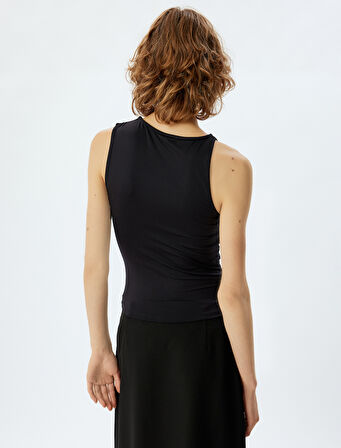 Kolsuz Üst Drapeli Pencere Detaylı Slim Fit