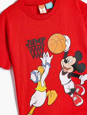Mickey Mouse Tişört Lisanslı Kısa Kollu Bisiklet Yaka Pamuklu