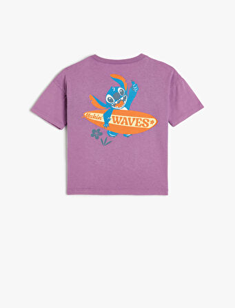 Stitch Tişört Lisanslı Kısa Kollu Bisiklet Yaka Pamuklu