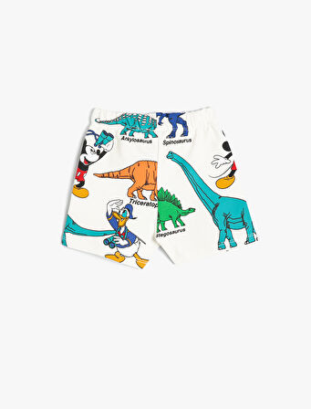 Mickey Mouse Şort Lisanslı Beli Lastikli Pamuklu