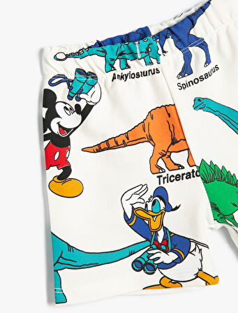 Mickey Mouse Şort Lisanslı Beli Lastikli Pamuklu