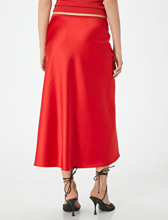 Midi Saten Etek Normal Bel