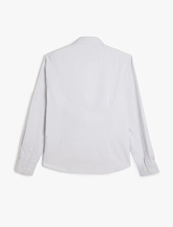 Pamuklu Düğmeli Yaka Slim Fit Uzun Kollu Gömlek