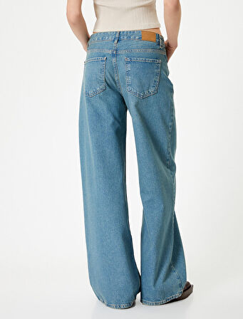 Bol Kalıp Düz Paça Kot Pantolon Pamuklu Cepli - Loose Straight Fit Jean