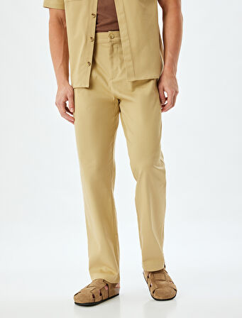 Baggy Pantolon Düğmeli Chino Cep Detaylı Rahat Kesim
