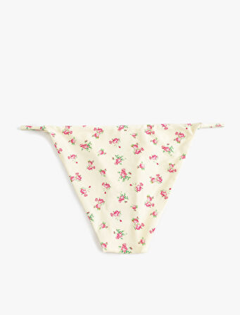 Çiçekli Bikini Altı Yanları İpli Astarlı