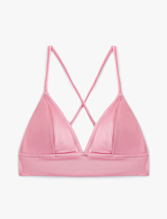 Bralet Bikini Üstü Arkası Çapraz Askılı V Yaka