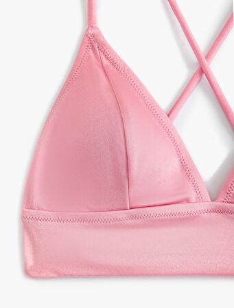 Bralet Bikini Üstü Arkası Çapraz Askılı V Yaka