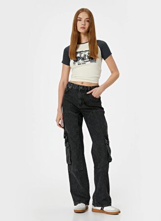 Koton Bisiklet Yaka Ekru Kadın T-Shirt 4SAL11010IK