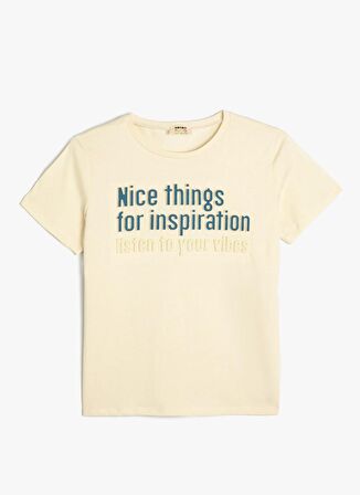 Koton Baskılı Bej Erkek Çocuk  T-Shirt 4SKB10745TK