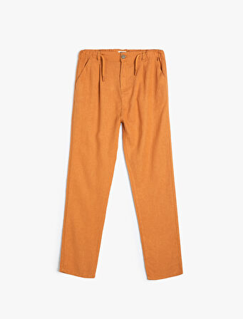 Basic Pantolon Cepli Beli Bağlamalı Viskon Kumaş 