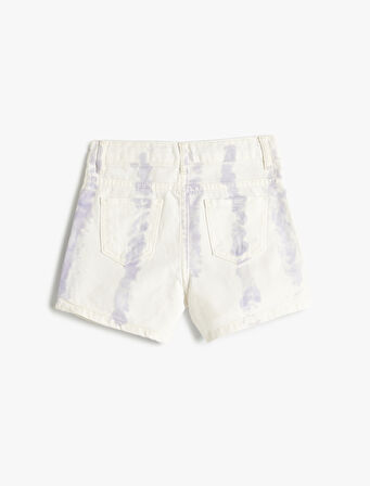 Kot Şort Mini Batik Desenli Pamuklu