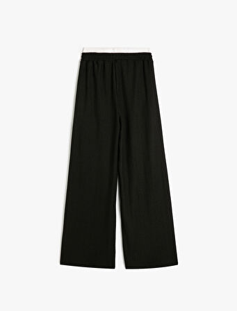 Basic Pantolon Beli Lastikli Bağlamalı Dokulu Cep Detaylı 