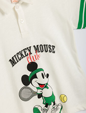 Mickey Mouse Tişört Polo Yaka Lisanslı Kısa Kollu