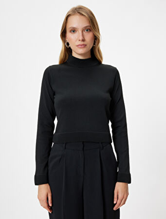 Triko Dik Yaka Kazak Uzun Kollu