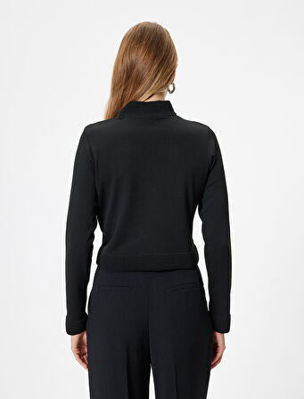 Triko Dik Yaka Kazak Uzun Kollu