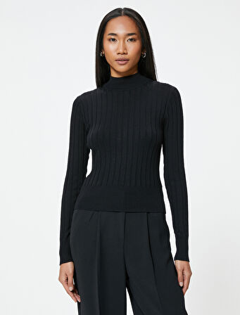 Basic Triko Kazak Dik Yaka Dokulu