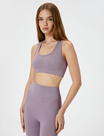 Dokuma Fitilli Sporcu Sütyeni Dikişsiz Kapsız Slim Fit
