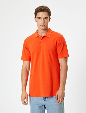Slim Fit Tişört Polo Yaka Kısa Kollu Pamuklu