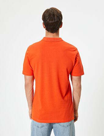 Slim Fit Tişört Polo Yaka Kısa Kollu Pamuklu