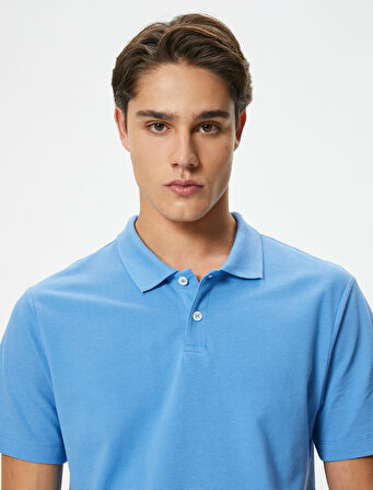 Slim Fit Tişört Polo Yaka Kısa Kollu Pamuklu