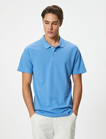 Slim Fit Tişört Polo Yaka Kısa Kollu Pamuklu