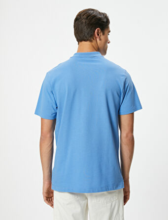 Slim Fit Tişört Polo Yaka Kısa Kollu Pamuklu