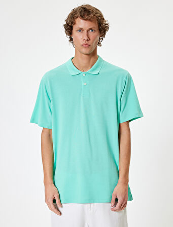 Slim Fit Tişört Polo Yaka Kısa Kollu Pamuklu