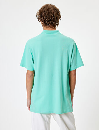 Slim Fit Tişört Polo Yaka Kısa Kollu Pamuklu