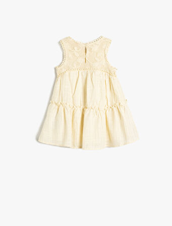 Elbise Fisto Detaylı Kolsuz Pamuklu