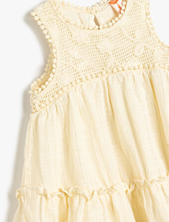 Elbise Fisto Detaylı Kolsuz Pamuklu