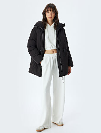 İçi Polar Astarlı Mont Su İtici Dik Yaka Cepli Fermuarlı