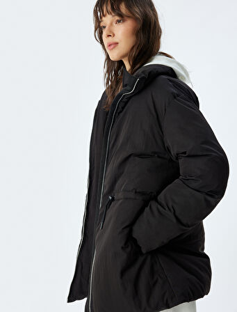 İçi Polar Astarlı Mont Su İtici Dik Yaka Cepli Fermuarlı