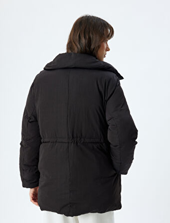 İçi Polar Astarlı Mont Su İtici Dik Yaka Cepli Fermuarlı