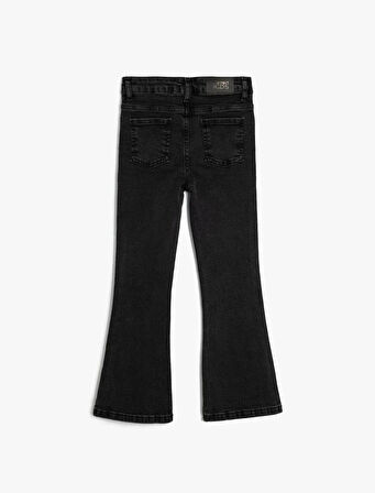 5WKG40045AD Koton Kız Çocuk Jean Pantolon SİYAH