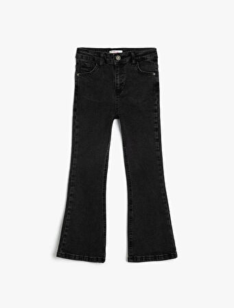 5WKG40045AD Koton Kız Çocuk Jean Pantolon SİYAH