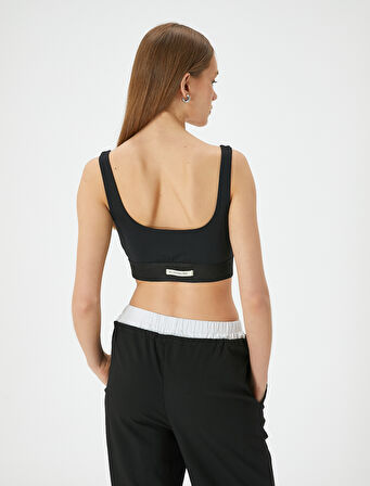 Crop Atlet Kalın Askılı Kare Yaka