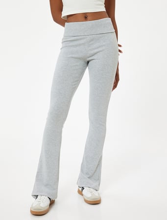 İspanyol Paça Tayt Pantolon Yüksek Bel Slim Fit