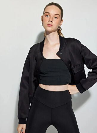 Koton Dik Yaka Siyah Kadın Sweatshırt 5WAK10096NK